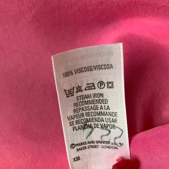 Vintage 90s St Michael pink shirt fits uk 14 mandarin collar frog fastening - Picture 10 of 11